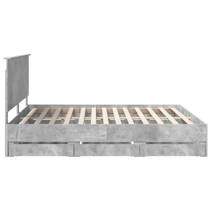 Sengestel med skuffe Beton Grå 180 x 200 cm Ingeniørtræ