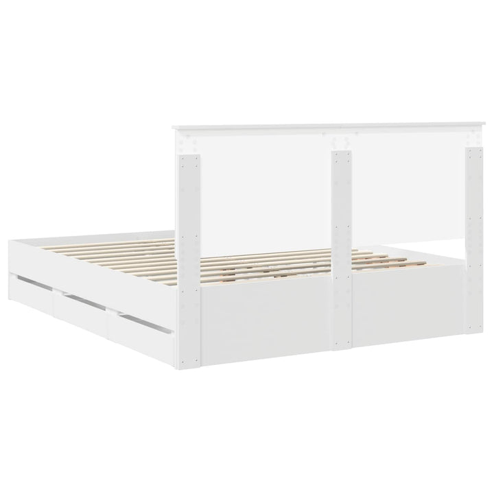 Sengestel med skuffe Hvid 160 x 200 cm Ingeniørtræ
