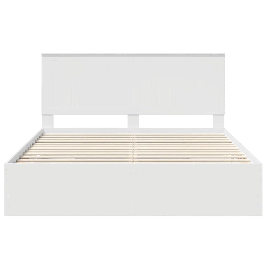 Sengestel med skuffe Hvid 160 x 200 cm Ingeniørtræ