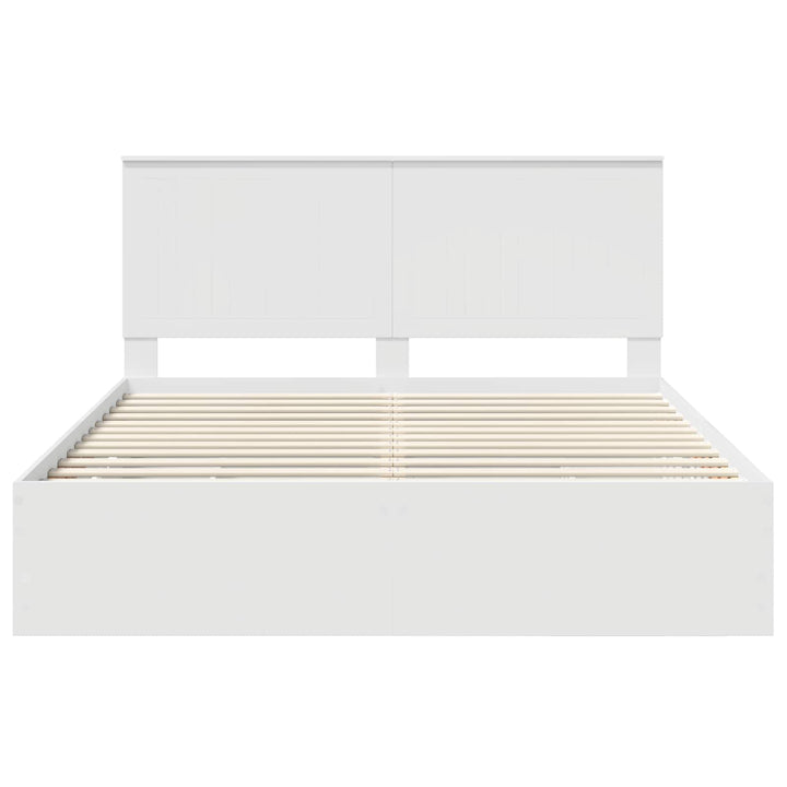 Sengestel med skuffe Hvid 160 x 200 cm Ingeniørtræ