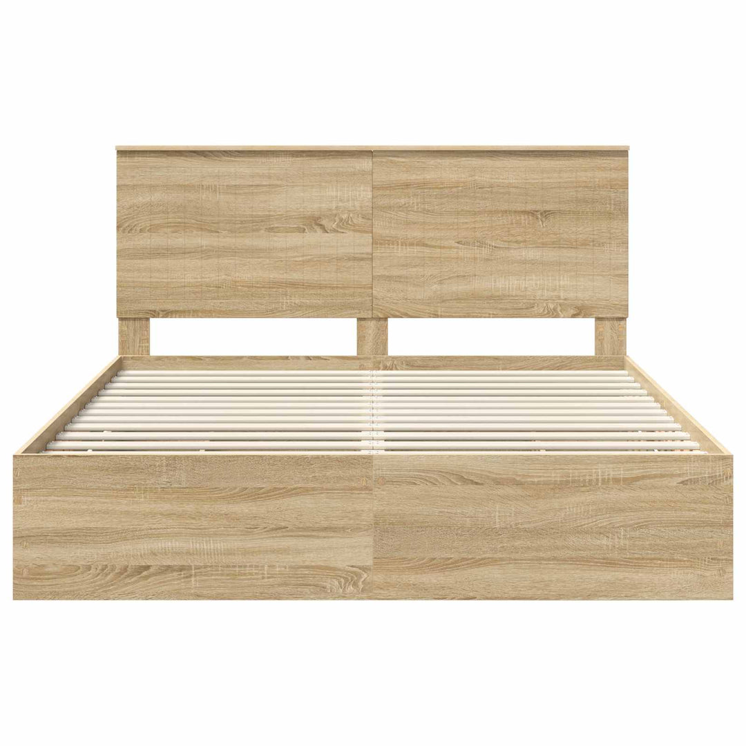 Sengestel med skuffe Sonoma eg 160 x 200 cm Ingeniørtræ