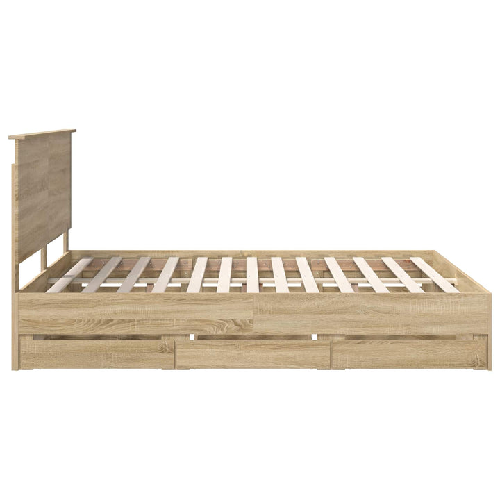 Sengestel med skuffe Sonoma eg 160 x 200 cm Ingeniørtræ