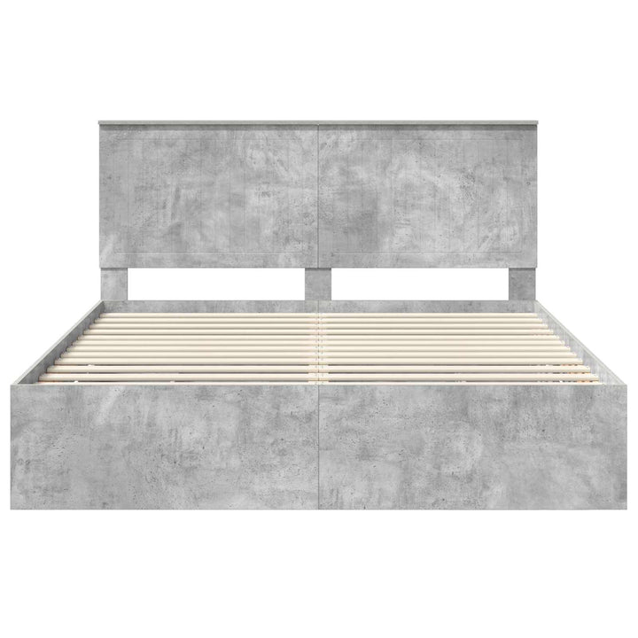 Sengestel med skuffe Beton Grå 160 x 200 cm Ingeniørtræ