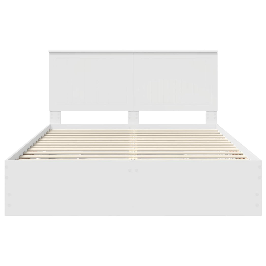 Sengestel med skuffe Hvid 150 x 200 cm Ingeniørtræ