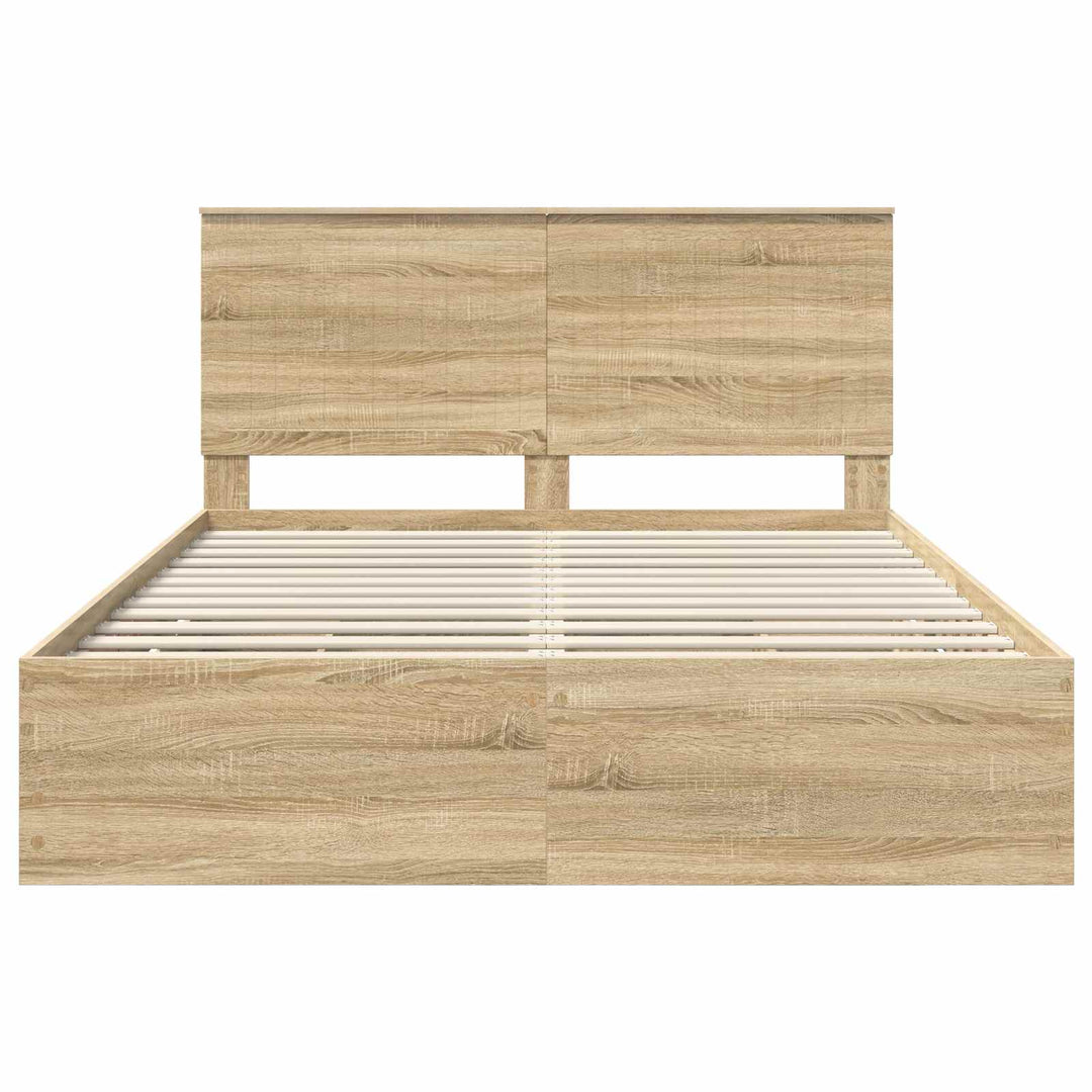 Sengestel med skuffe Sonoma eg 150 x 200 cm Ingeniørtræ