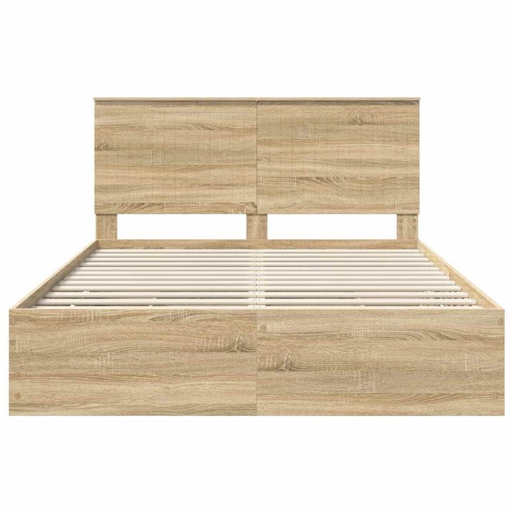 Sengestel med skuffe Sonoma eg 150 x 200 cm Ingeniørtræ