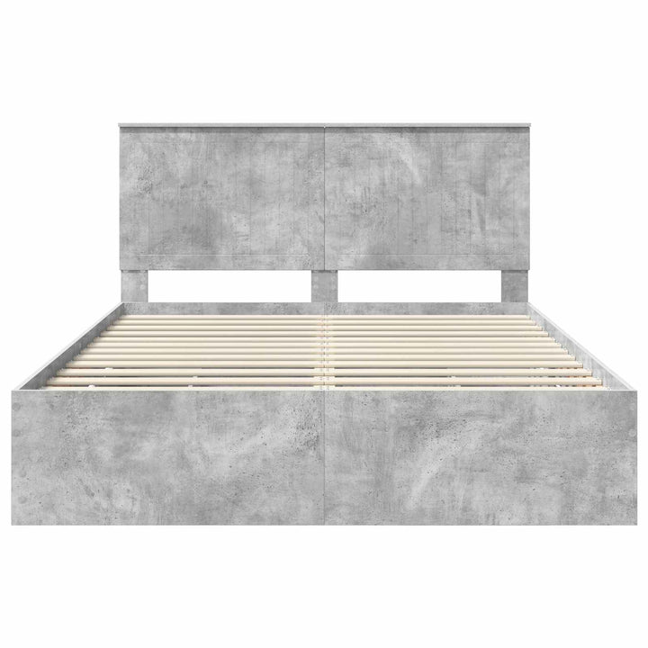 Sengestel med skuffe Beton Grå 150 x 200 cm Ingeniørtræ