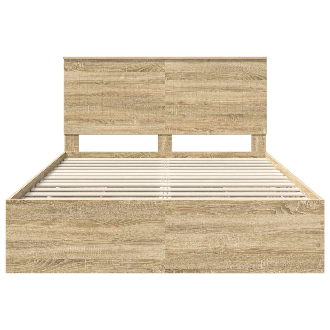 Sengestel med skuffe Sonoma eg 140 x 200 cm Ingeniørtræ