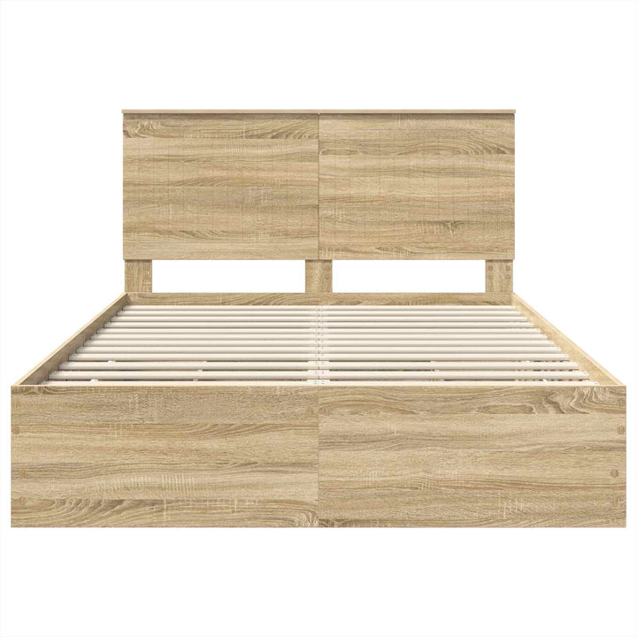 Sengestel med skuffe Sonoma eg 140 x 200 cm Ingeniørtræ