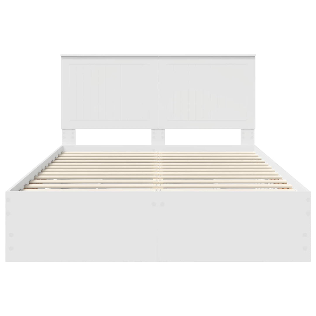 Sengestel med skuffe Hvid 140 x 190 cm Ingeniørtræ
