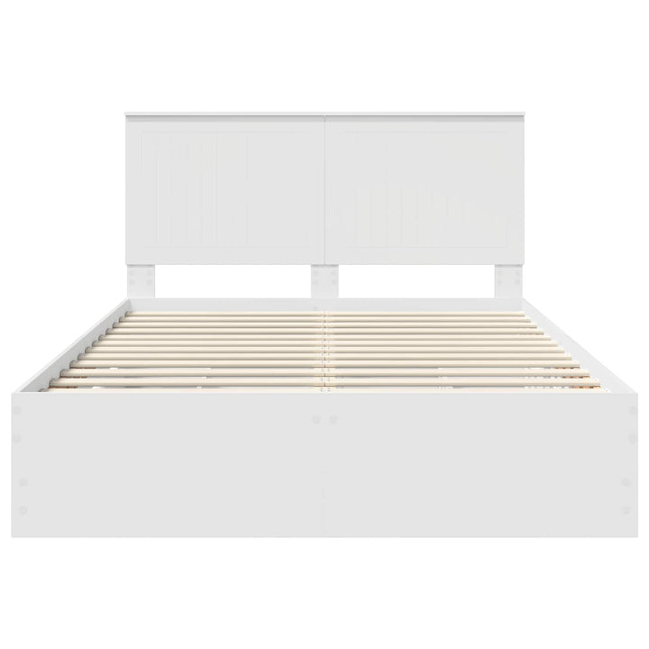 Sengestel med skuffe Hvid 140 x 190 cm Ingeniørtræ