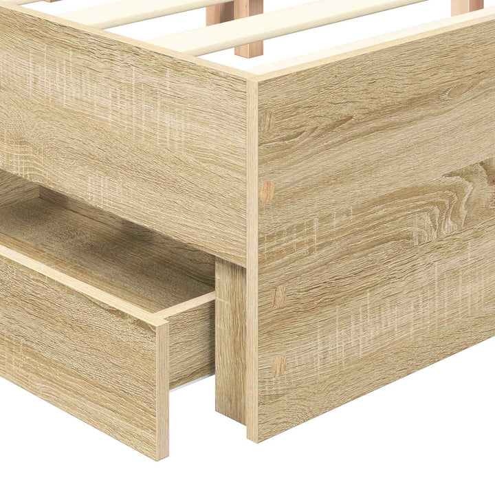 Sengestel med skuffe Sonoma eg 120 x 190 cm Ingeniørtræ