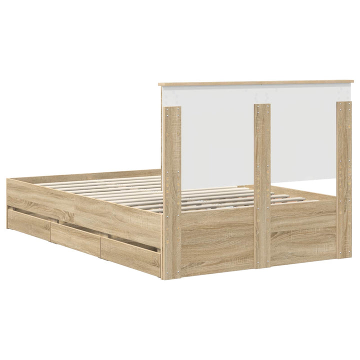 Sengestel med skuffe Sonoma eg 120 x 190 cm Ingeniørtræ