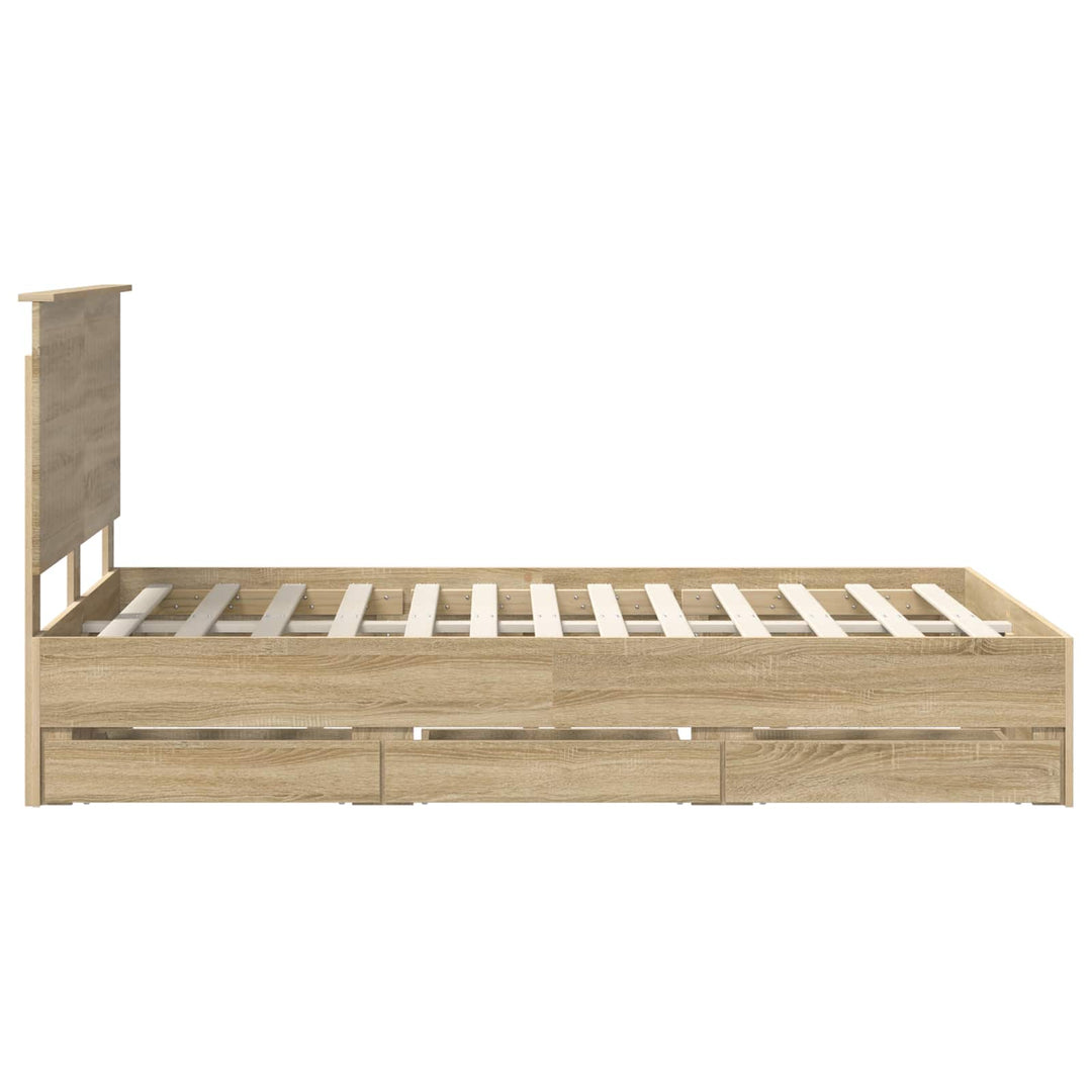 Sengestel med skuffe Sonoma eg 120 x 190 cm Ingeniørtræ