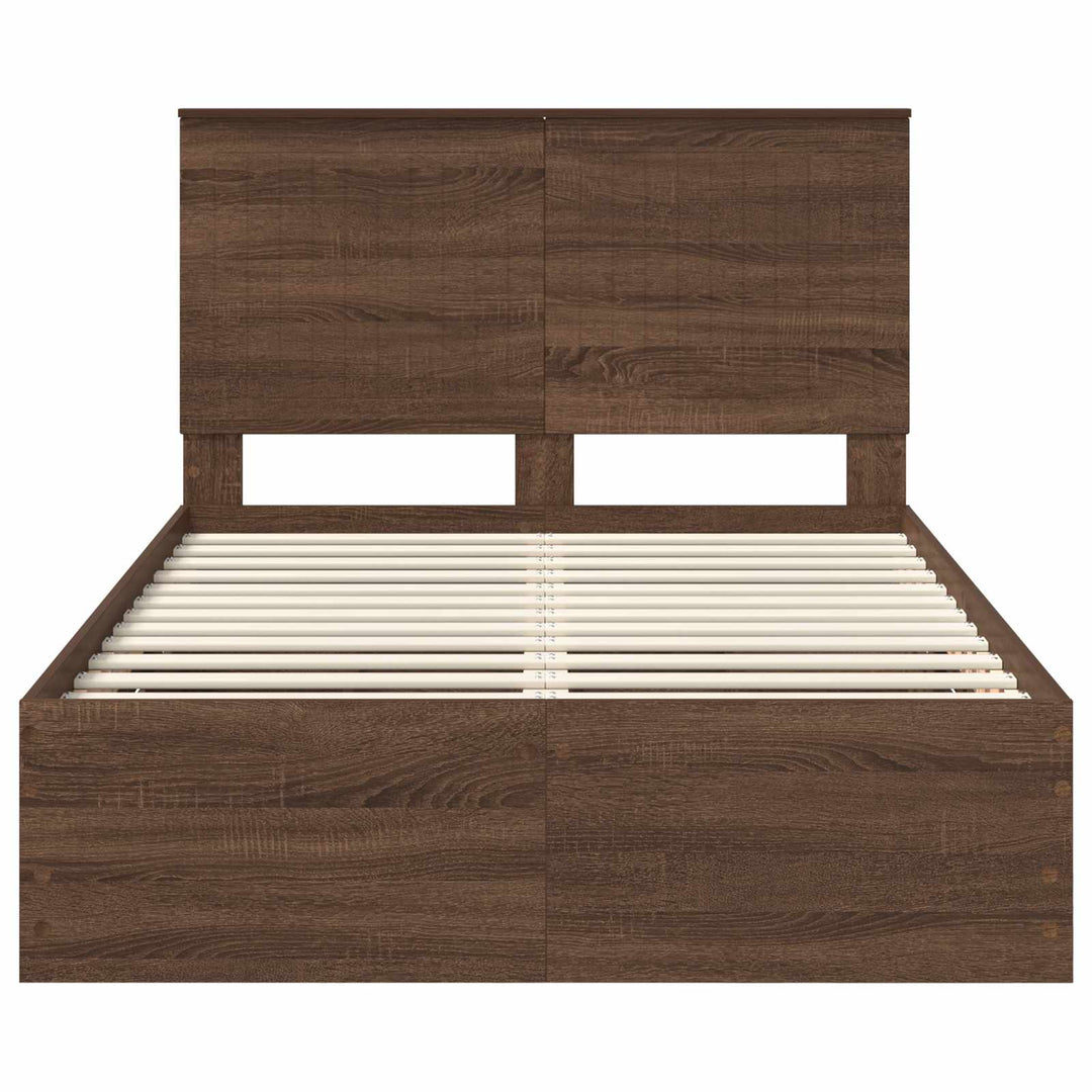 Sengestel med skuffe Brun eg 120 x 190 cm Ingeniørtræ