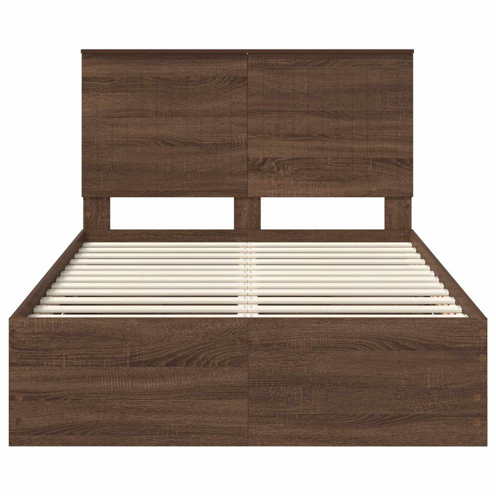 Sengestel med skuffe Brun eg 120 x 190 cm Ingeniørtræ