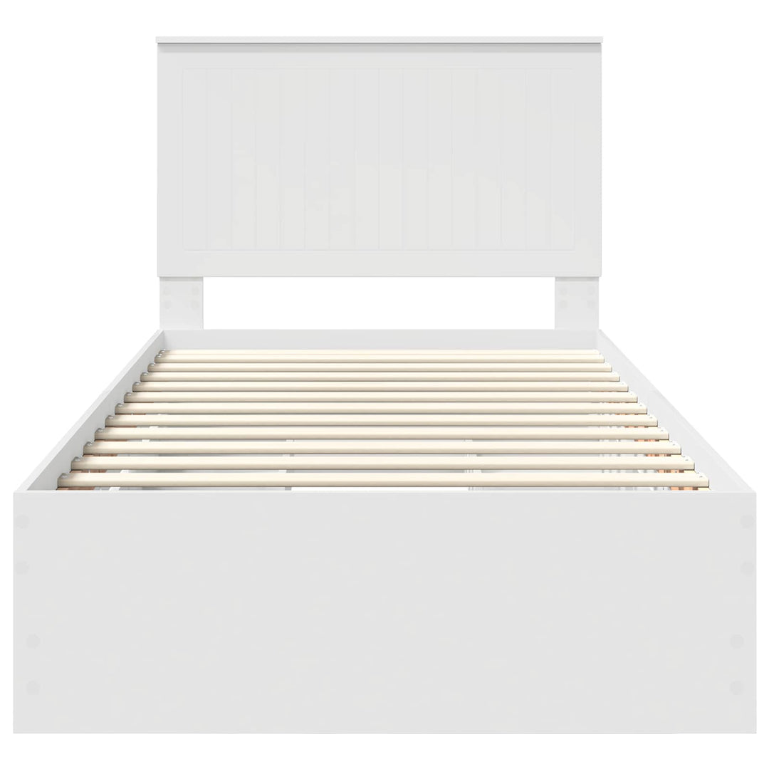 Sengestel med skuffe Hvid 100 x 200 cm Ingeniørtræ