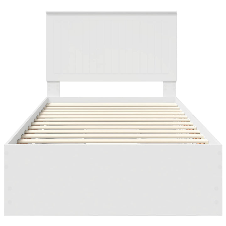 Sengestel med skuffe Hvid 100 x 200 cm Ingeniørtræ