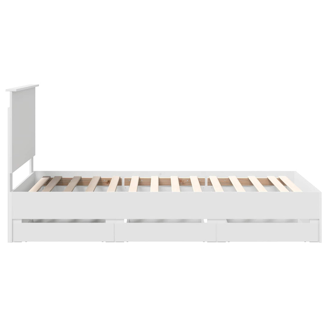 Sengestel med skuffe Hvid 100 x 200 cm Ingeniørtræ