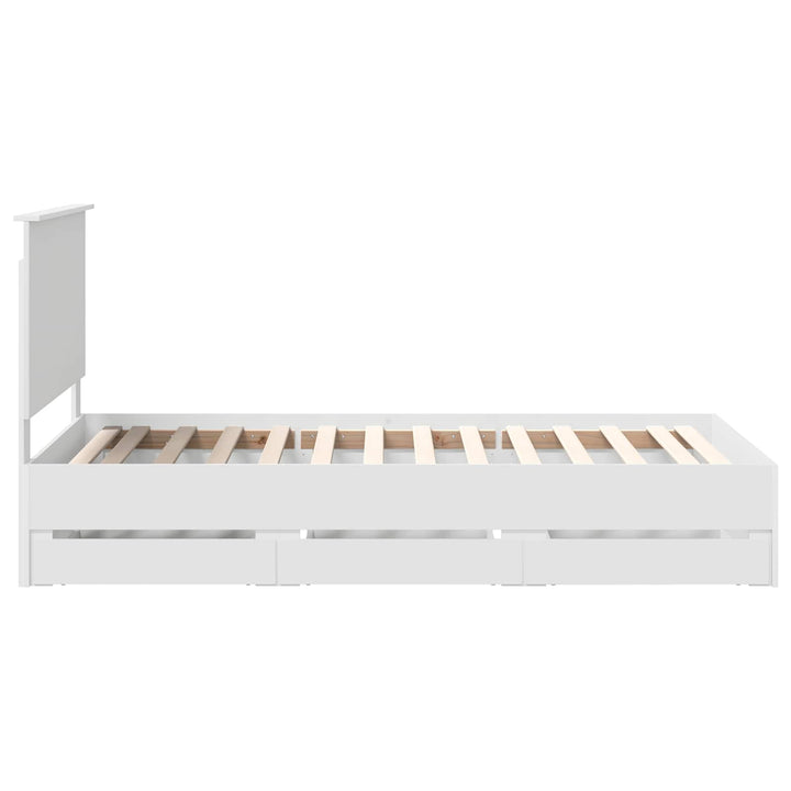 Sengestel med skuffe Hvid 100 x 200 cm Ingeniørtræ
