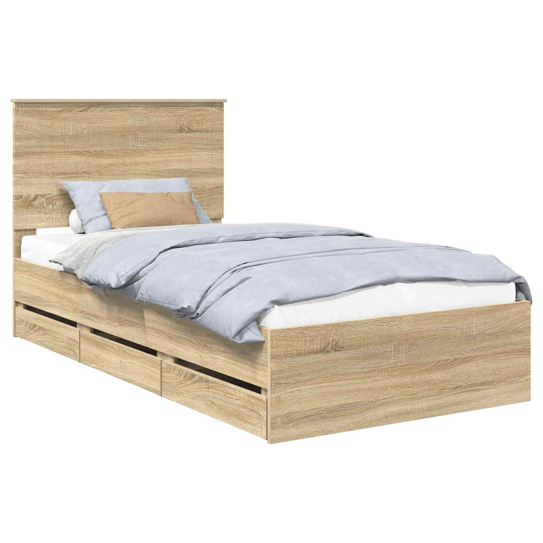 Sengestel med skuffe Sonoma eg 100 x 200 cm Ingeniørtræ