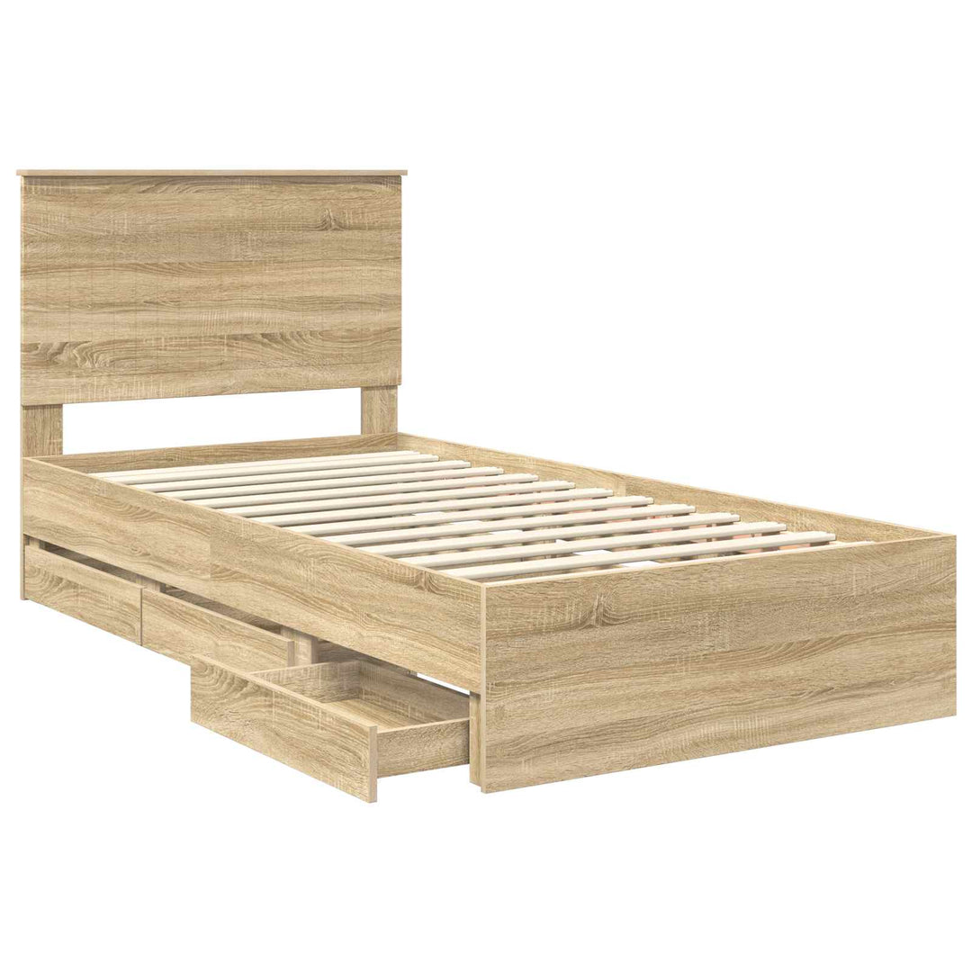 Sengestel med skuffe Sonoma eg 100 x 200 cm Ingeniørtræ