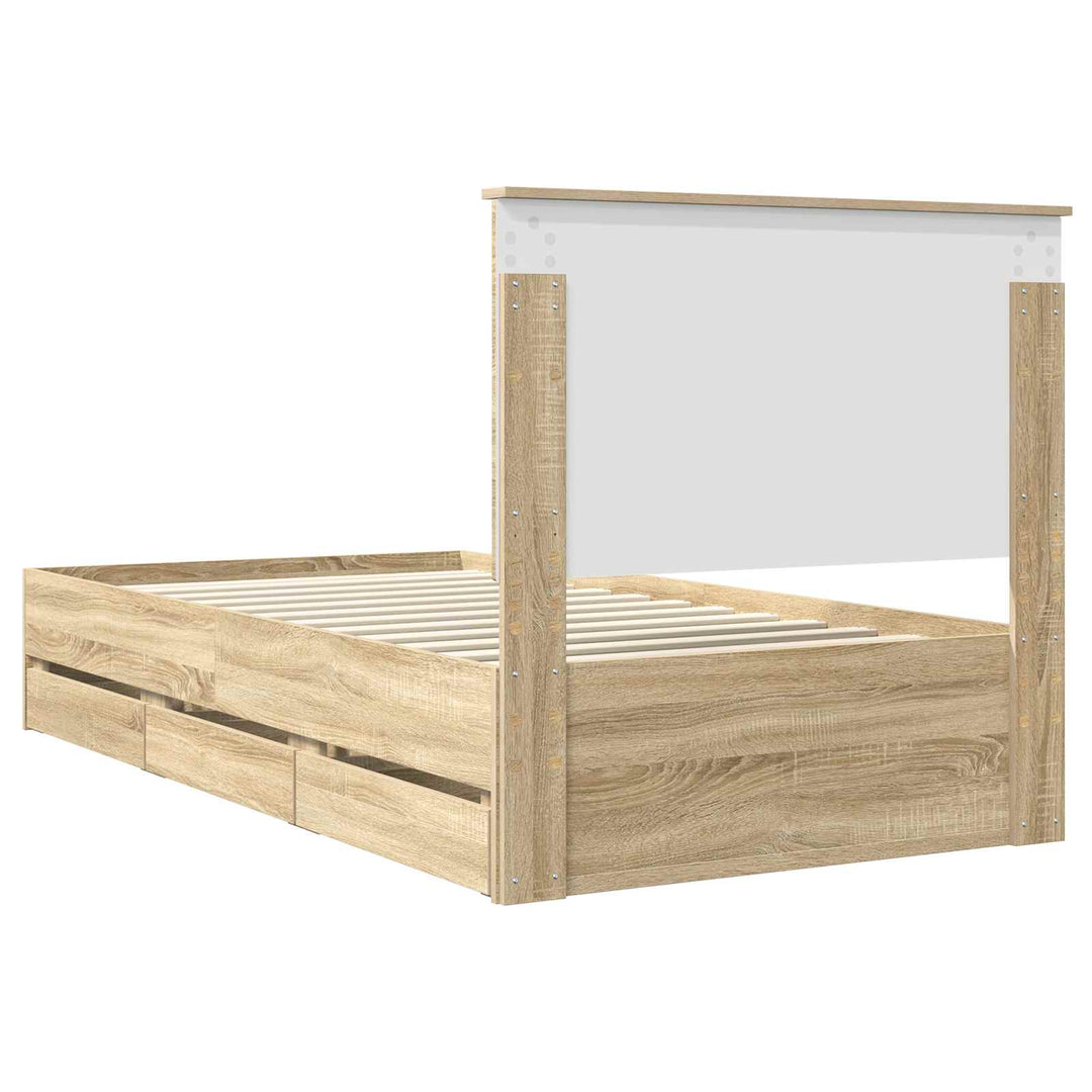 Sengestel med skuffe Sonoma eg 100 x 200 cm Ingeniørtræ