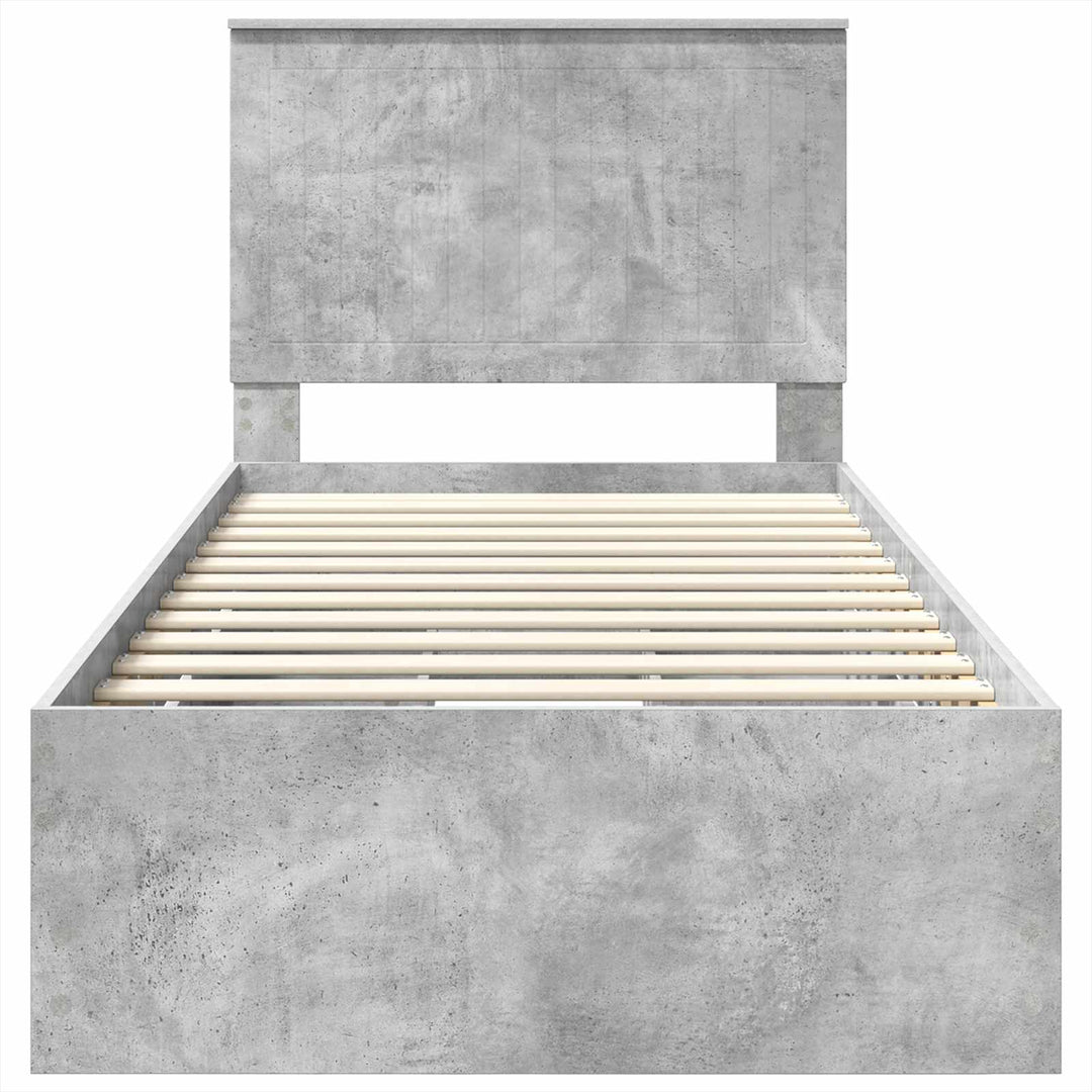 Sengestel med skuffe Beton Grå 90 x 200 cm Ingeniørtræ