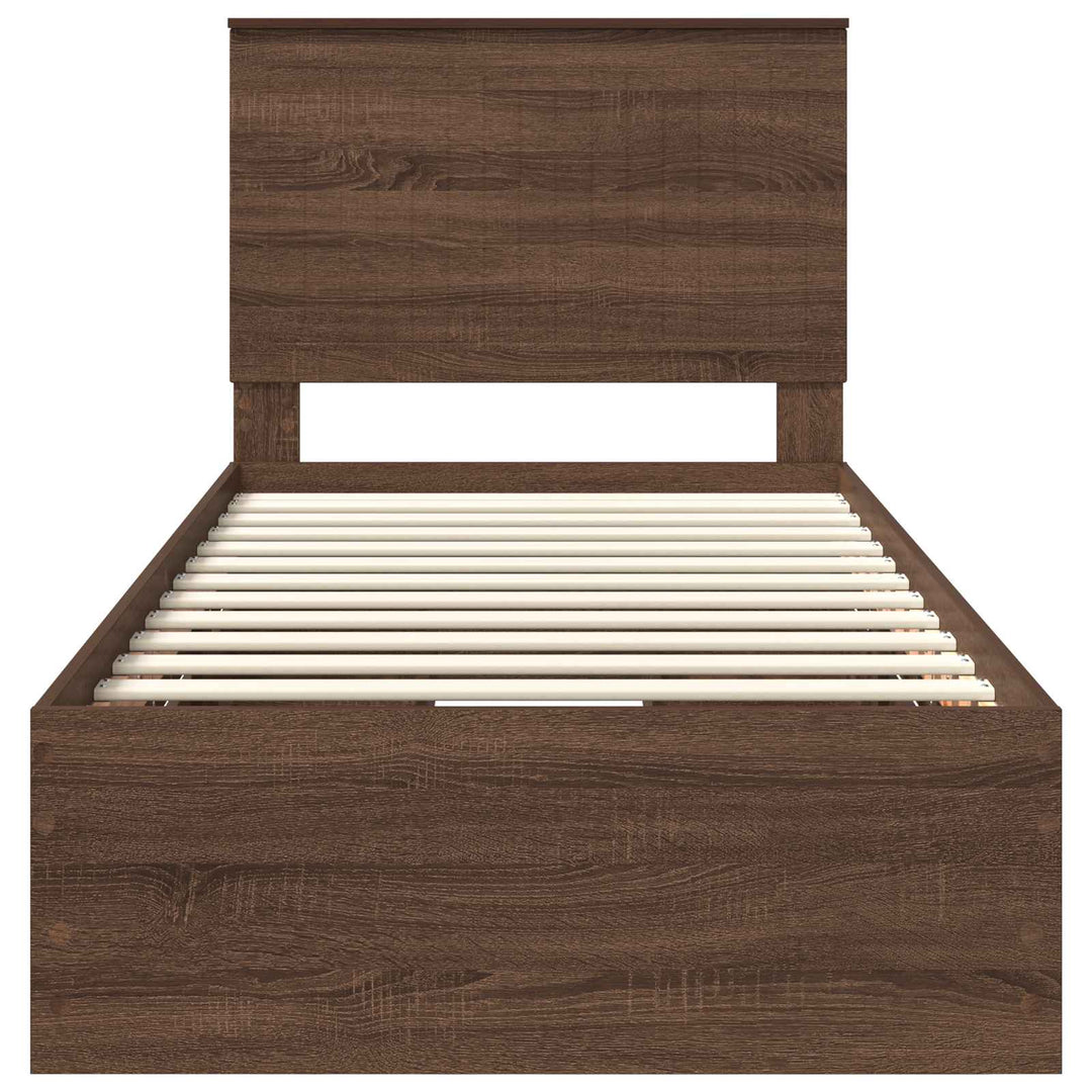 Sengestel med skuffe Brun eg 90 x 200 cm Ingeniørtræ