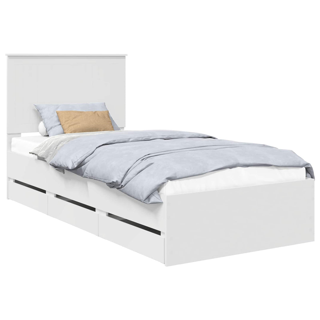 Sengestel med skuffe Hvid 90 x 190 cm Ingeniørtræ