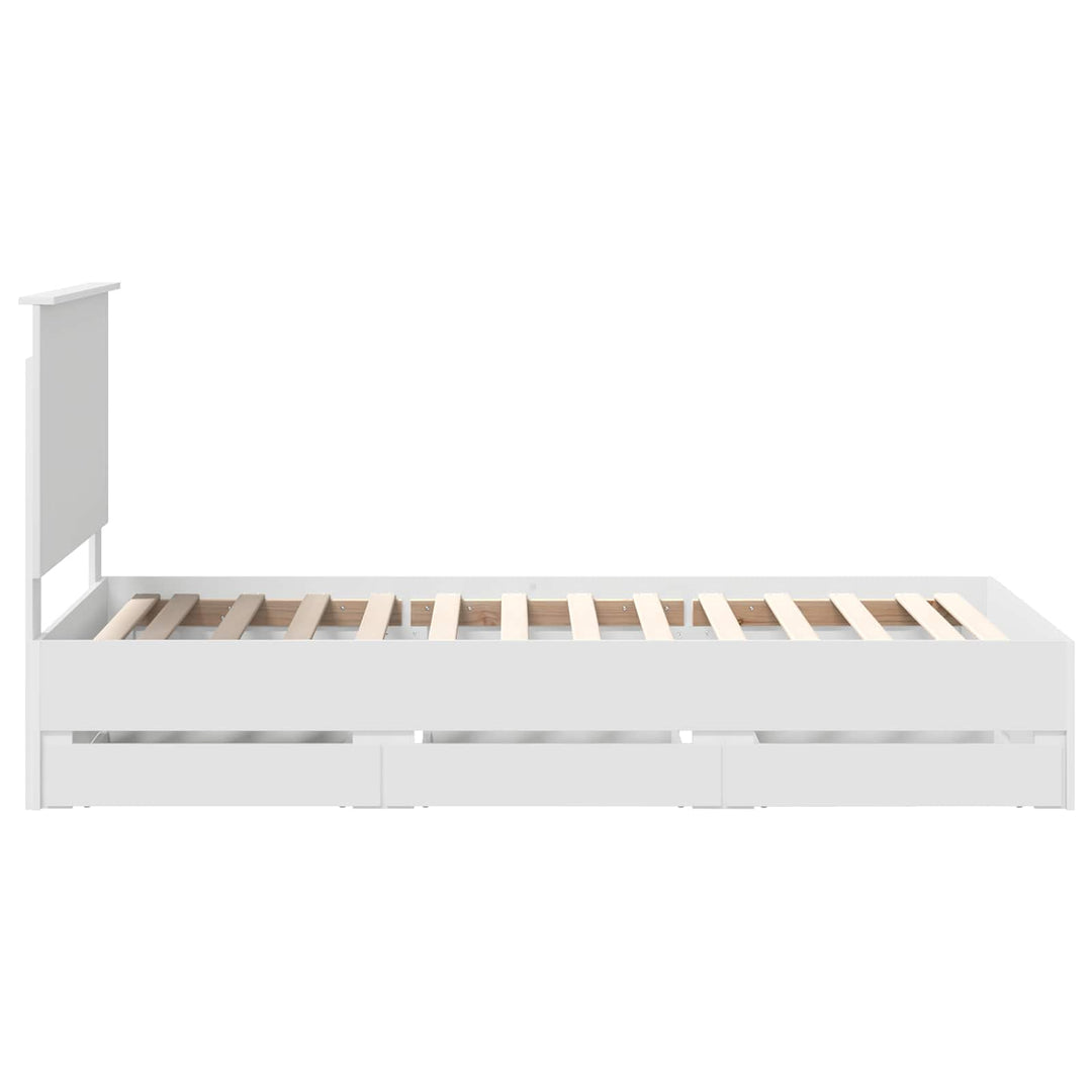 Sengestel med skuffe Hvid 90 x 190 cm Ingeniørtræ