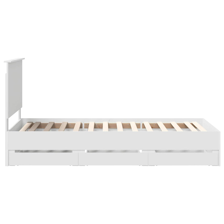 Sengestel med skuffe Hvid 90 x 190 cm Ingeniørtræ