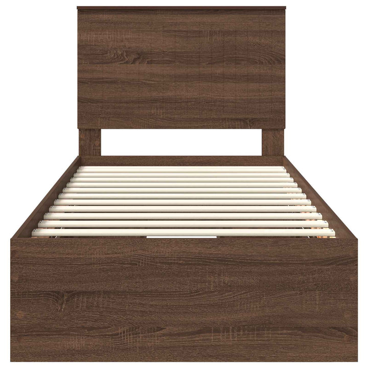 Sengestel med skuffe Brun eg 90 x 190 cm Ingeniørtræ