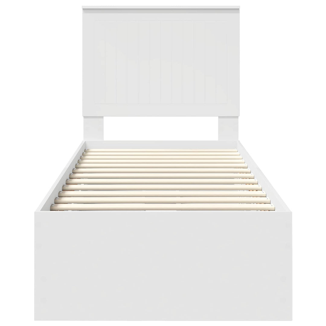 Sengestel med skuffe Hvid 75 x 190 cm Ingeniørtræ