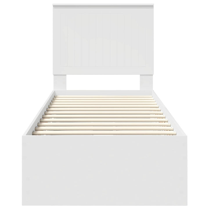 Sengestel med skuffe Hvid 75 x 190 cm Ingeniørtræ