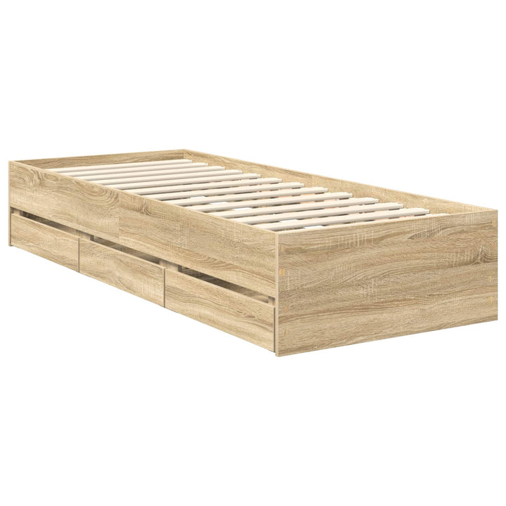 Sengestel med skuffe Sonoma eg 75 x 190 cm Ingeniørtræ