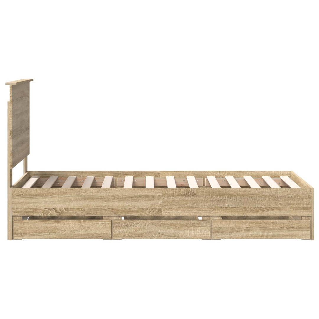 Sengestel med skuffe Sonoma eg 75 x 190 cm Ingeniørtræ