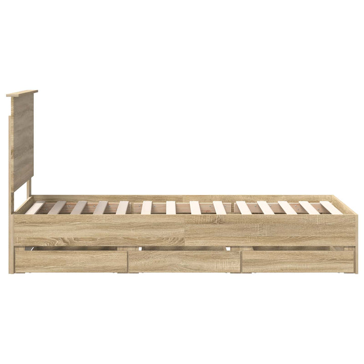 Sengestel med skuffe Sonoma eg 75 x 190 cm Ingeniørtræ