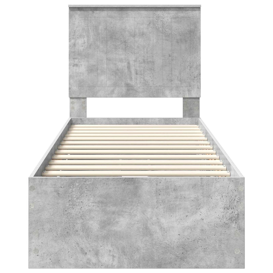 Sengestel med skuffe Beton Grå 75 x 190 cm Ingeniørtræ