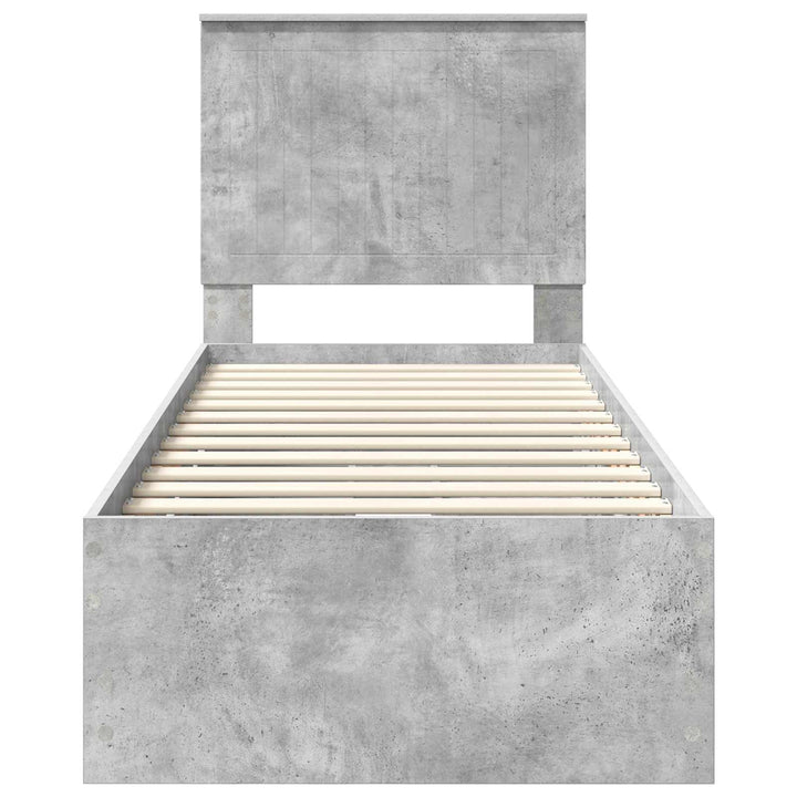 Sengestel med skuffe Beton Grå 75 x 190 cm Ingeniørtræ