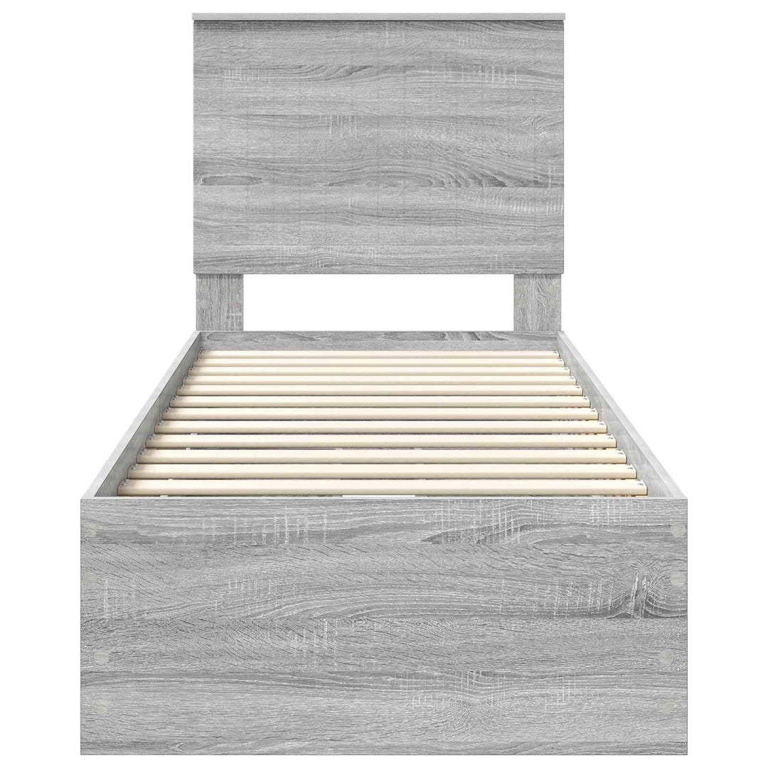 Sengestel med skuffe Grå Sonoma 75 x 190 cm Ingeniørtræ