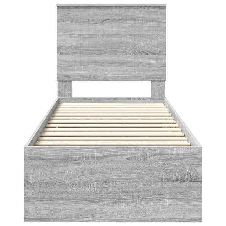 Sengestel med skuffe Grå Sonoma 75 x 190 cm Ingeniørtræ