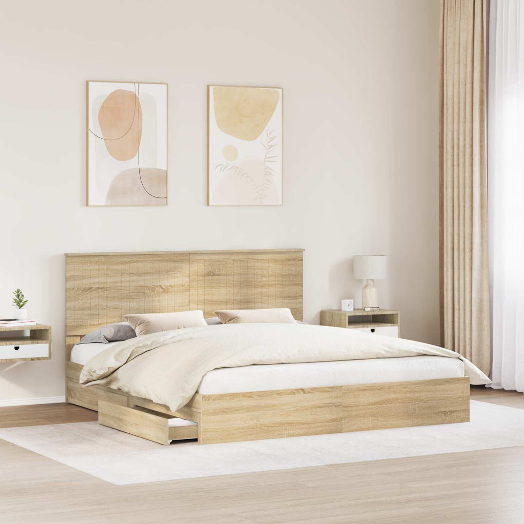 Opbevaringsseng Sonoma eg 180 x 200 cm Konstrueret træ