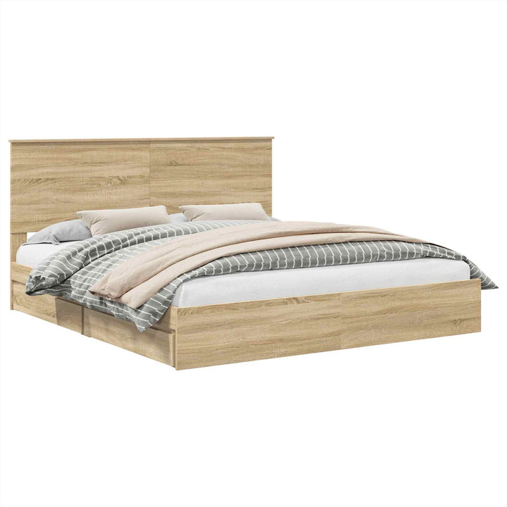 Opbevaringsseng Sonoma eg 180 x 200 cm Konstrueret træ