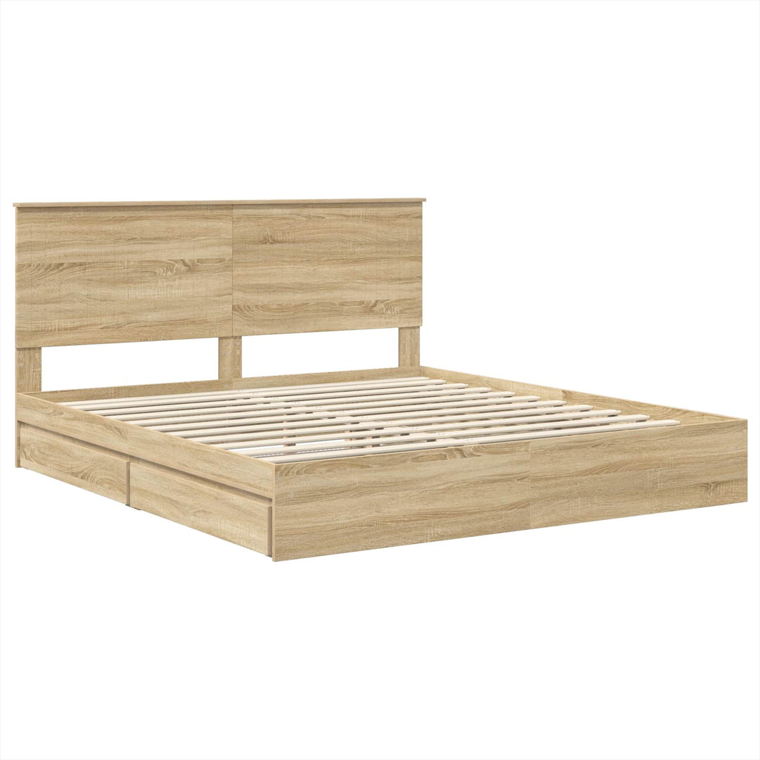 Opbevaringsseng Sonoma eg 180 x 200 cm Konstrueret træ