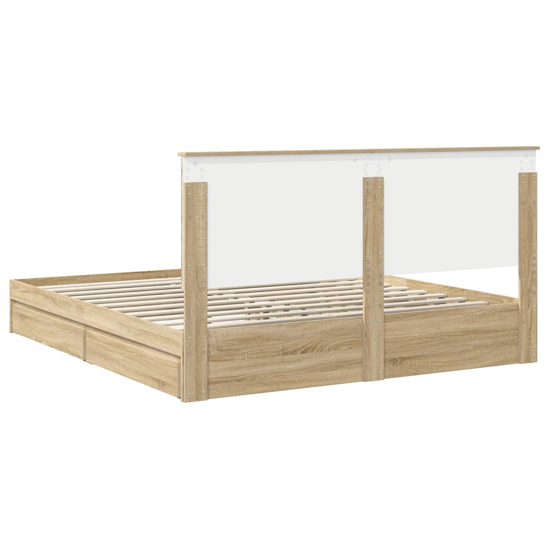 Opbevaringsseng Sonoma eg 180 x 200 cm Konstrueret træ
