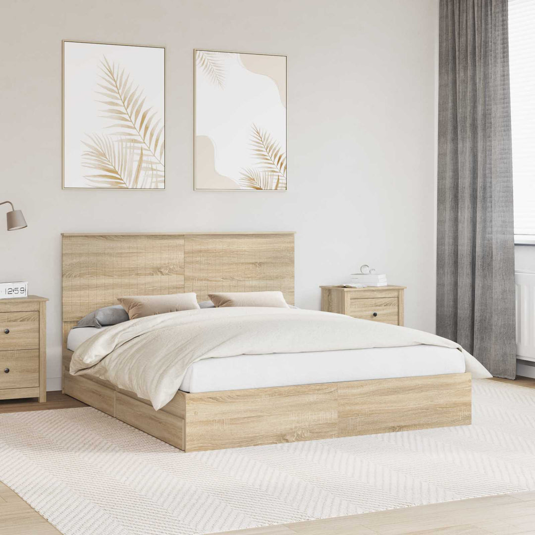 Opbevaringsseng Sonoma eg 160 x 200 cm Konstrueret træ