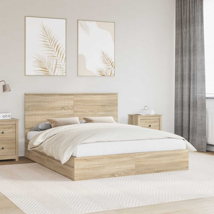 Opbevaringsseng Sonoma eg 160 x 200 cm Konstrueret træ
