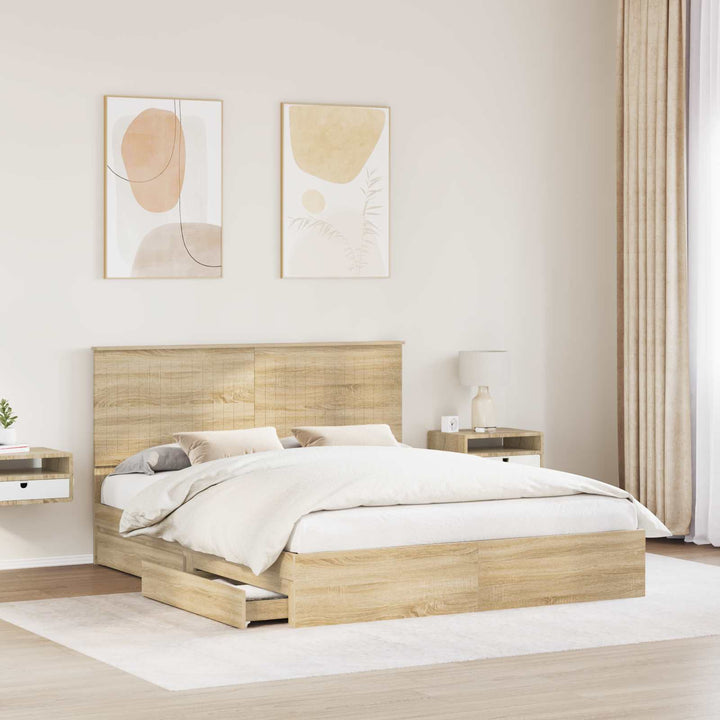 Opbevaringsseng Sonoma eg 160 x 200 cm Konstrueret træ