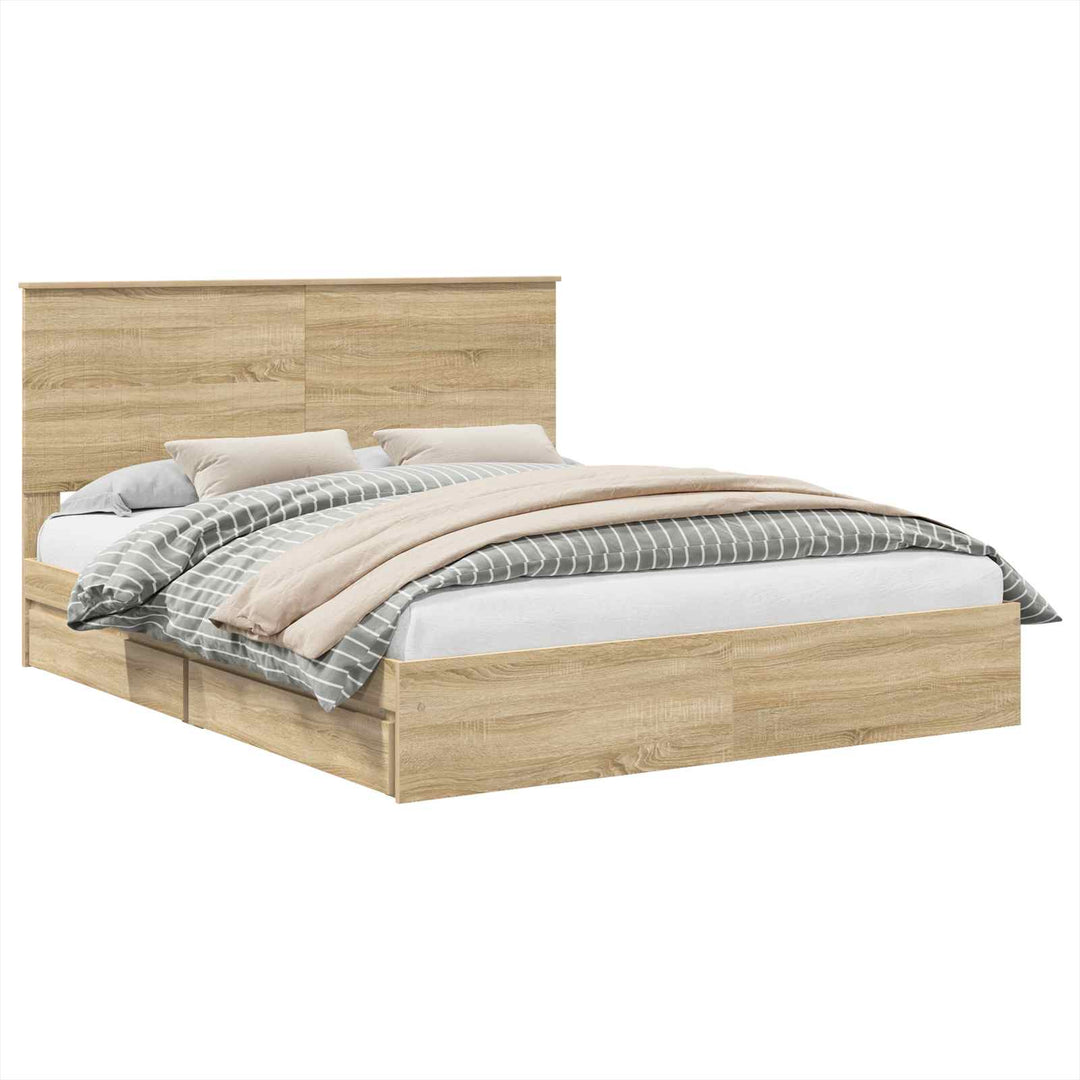 Opbevaringsseng Sonoma eg 160 x 200 cm Konstrueret træ